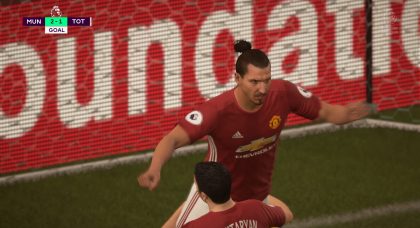 FIFA 17 Predicts: Man United (Ibrahimovic 79′, 89′) 2-1 Spurs (Alderweireld 21′)
