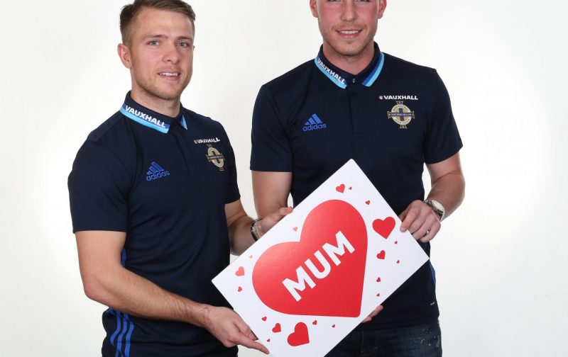 Northern Ireland’s Jamie Ward and Luke McCullough take on Mr and Mrs Mother’s Day challenge