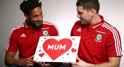 Wales’ Ashley Williams and Sam Vokes partake in Mr and Mrs Mother’s Day special