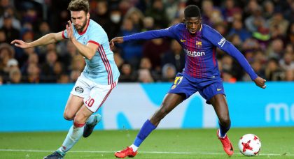 Barcelona winger Ousmane Dembele asks international team mate Anthony Martial about Manchester United transfer
