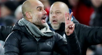 Pep Guardiola and Man City staff surround Sky Sports pundit Geoff Shreeves in furious half time outburst