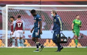 The midfielder had to leave the pitch prematurely